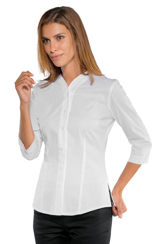 CHEMISE BLANCHE MANCHES 3/4 POUR FEMME STRETCH CONFORT