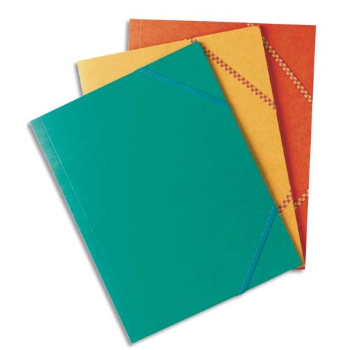 CHEMISES 3 RABATS À ÉLASTIQUES TOP FILE EN CARTE LUSTRÉE 5/10E,390G.FORMAT A4.ASSORTIS 6 COULEURS - LOT DE 50
