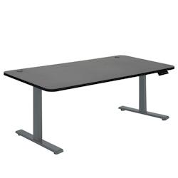 Décoshop26 - Bureau table d'ordinateur réglable en hauteur électriquement 160 x 80 cm HDF noir acier gris anthracite 04_0006049 - gris 3000261617877_0