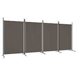 Décoshop26 - Séparateur de pièce cloison 4 panneaux 346 x 180 cm tissu anthracite et fer DEC030827 - 3000258142078_0