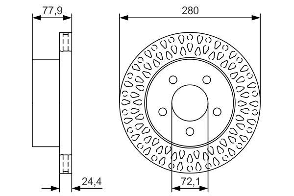 Disque de frein BOSCH 0986479U00 - ventilé - conditionnement boîte de 2_0