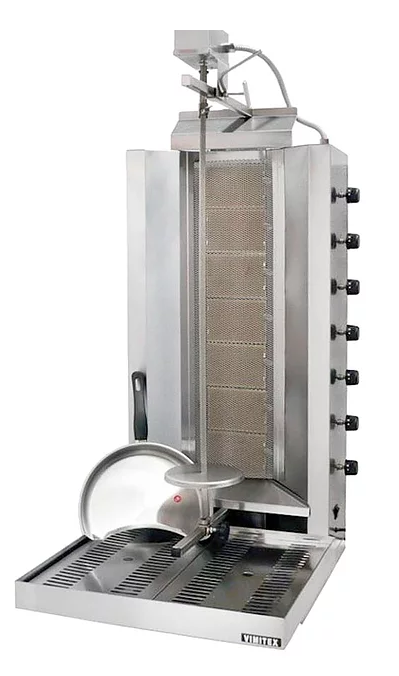 Doner Kebab Grill gaz infrarouges 7 brûleurs 120 kg VIMITEX 907_0