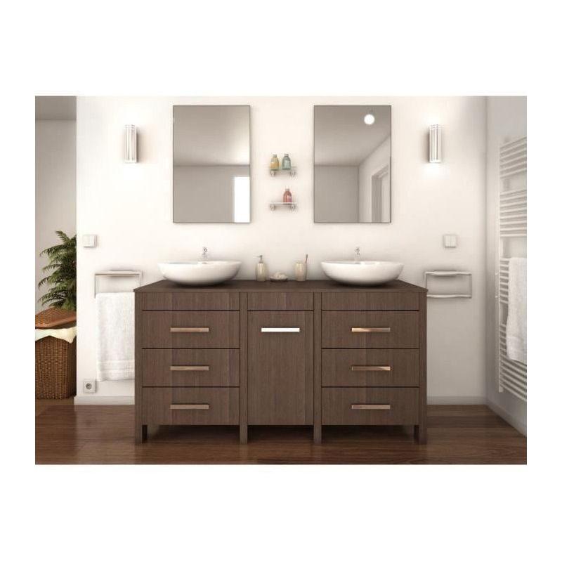 Alban Ensemble Salle De Bain Simple Vasque Avec Miroir L 80 Cm