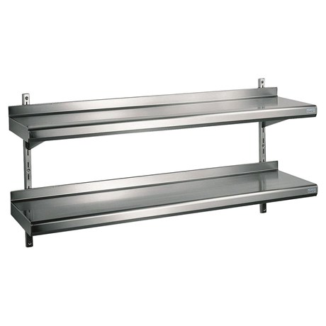 ETAGÈRE MURALE À CRÉMAILLÈRES 2 NIVEAUX LONGUEUR 1500 MM