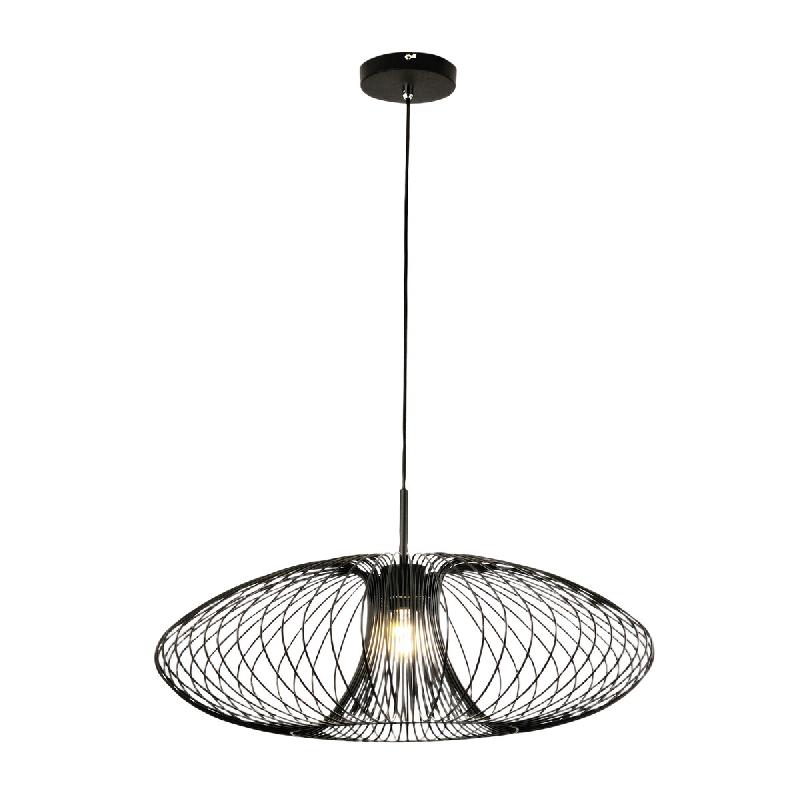 Fabas Luce Suspension Fassa Ø60 Cm En Métal Noir, Douille E27 40 W, Design Industriel, Classe D'Isolation 1, Ip20 - Éclairage Intérieur - noir 801_0