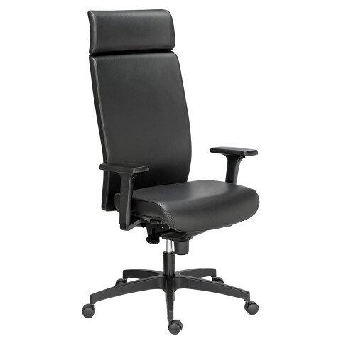 FAUTEUIL DE BUREAU WARREN CUIR - AVEC ACCOUDOIRS, APPUI-TÊTE ET RÉGLAGE PROFONDEUR D’ASSISE - MÉCANISME SYNCHRONE + RÉGLAGE PROFONDEUR D’ASSISE