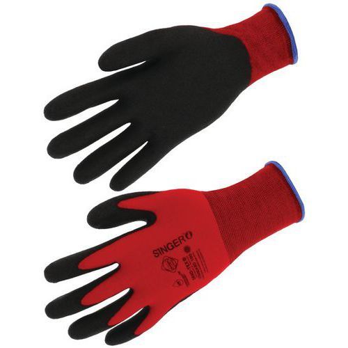 GANTS DE MANUTENTION PVC SUPPORT POLYAMIDE SANS COUTURE JAUGE 15 T12 - SINGER SAFETY