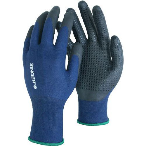 GANTS DE MANUTENTION NITRILE PICOT ENDUCTION PAUME TAILLE 9 - SINGER SAFETY