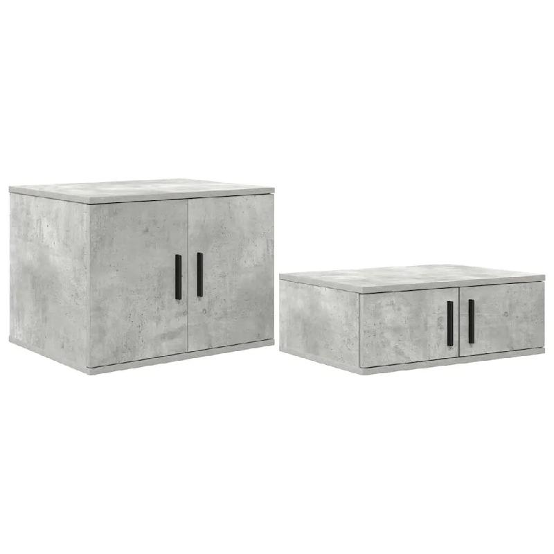 Helloshop26 - Armoire de rangement moderne 127 x 41 x 40 cm pratique design minimaliste en bois d'ingénierie gris béton 02_0052105 - gris Bois massi_0