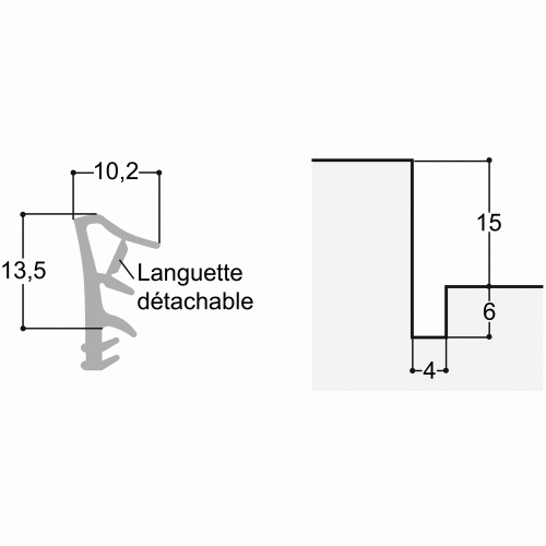JOINT NÉOPRÈNE JRQ 02 CF ISOPHONIQUE COUPE-FEU POUR MENUISERIE RAINURÉE DUAL