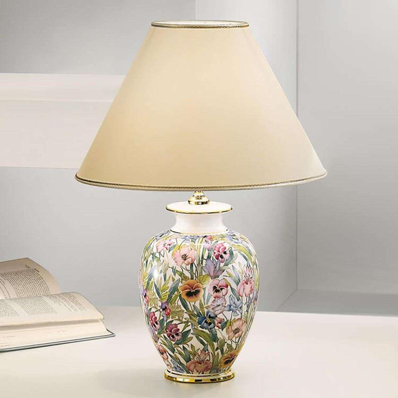 AUSTROLUX LAMPE DE TABLE GIARDINO PANSE 40 CM CÉRAMIQUE DORÉE