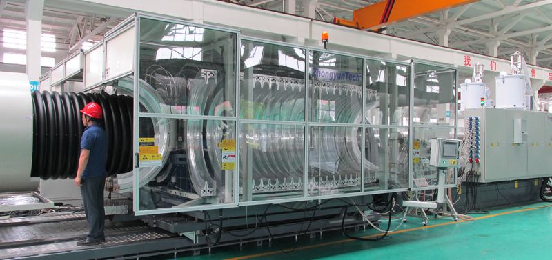 Ligne d'extrusion à grande vitesse pour tuyaux ondulés à double paroi - Modèle ZC-1200H - Zhongyuntech_0