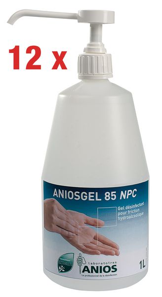 LOT DE 12 GELS HYDROALCOOLIQUES ANIOSGEL 85 NPC 1 L