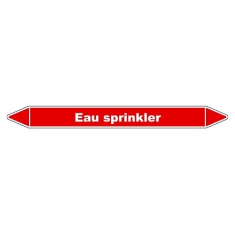 LOT DE 5 - MARQUEUR DE TUYAUTERIE - SPRINKLER - NFX 08-105 - VINYLE LAMINÉ 450 X 52 MM
