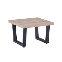 Möbilia Table basse 60 x 60 x 40 cm | piètement luge | MDF décor chêne Sonoma | L 60 x P 60 x H 40 cm | naturel - beige multi-matériau 12020056_0