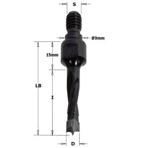 MECHE A QUEUE FILETEE TROUS BORGNES - DIAMÈTRE 12MM, LONGUEUR 55MM, QUEUE M8/9