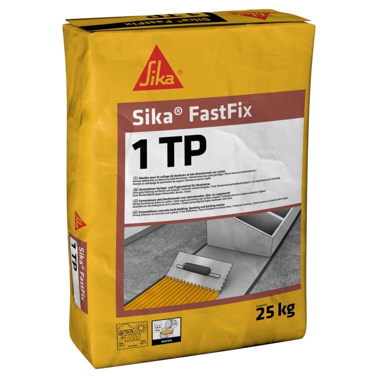 Mortier de collage pour voirie Sika Fastfix-1 TP 25KG - durcissement rapide pour bordures et éléments béton ou pierre_0