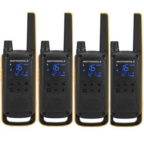 Motorola TLKR T82 Extreme Quad - Pack de 4 talkies-walkies sans licence, étanches, 10 km de portée, autonomie 16h_0