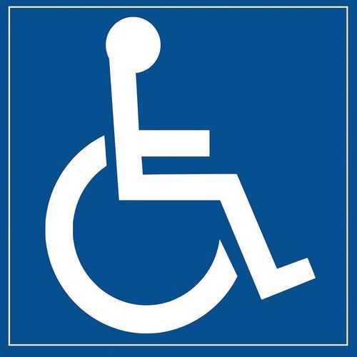 PANNEAU PERSONNE À MOBILITÉ RÉDUITE PVC 250X250MM