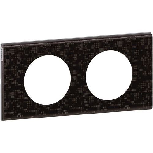 PLAQUE CELIANE 2 POSTES CUIR PIXEL - LEGRAND