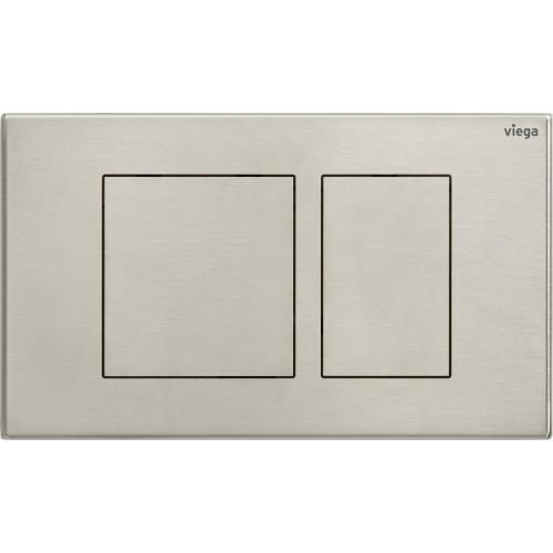 PLAQUE DE COMMANDE WC DOUBLE VOLUME EN INOX BROSSÉ VISIGN FOR PUBLIC 10 VIEGA