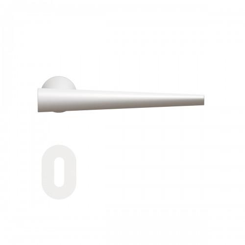 POIGNÉES DE PORTE SUR MINI-ROSACES RONDES SÉRIE ER 59M BROOKLYN - BLANC - CLÉ L KARCHER DESIGN