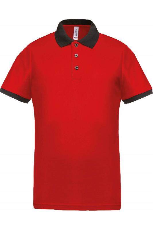 Polo piqué performance homme Red / Black XS 100% Polyester - XS 3663639063012_0