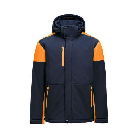 PRINTER PRIME PRIME PADDED VESTE SOFTSHELL HOMMES MARINE/ORANGE FLUO - TAILLE XXXXL