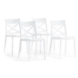 RATTATAN Set 4 Chaises en polypropylène avec fibre de verre empilables pour extérieur et jardin, bar et restaurant, cuisine design moderne - MORGANA_0