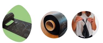 Sachet rouleau PEHD recyclable - 50% plastique recyclé - bretelles refermables - Sac poubelle professionnel_0