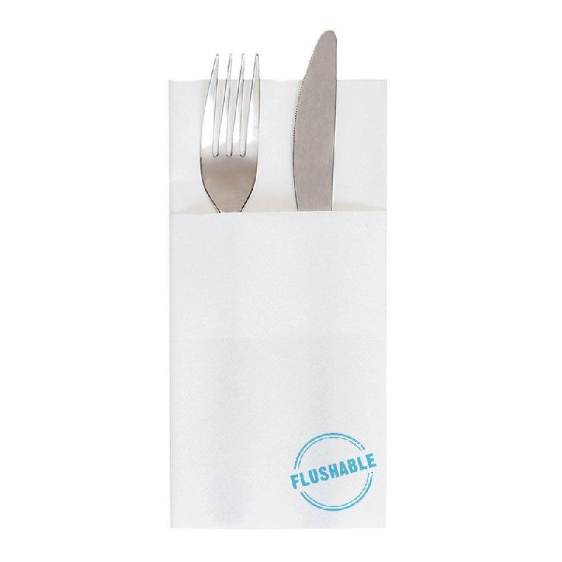 Serviette étui compostable airlaid blanc 33x40cm - par 700_0