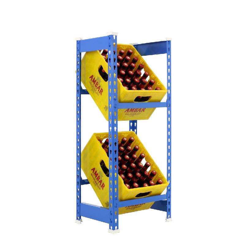 SimonRack Étagère à caisses à boissons, 2 caisses, 1000x400x300 mm, étagère à boissons, Bleu - Simonbottle - métal RS11L-02_0