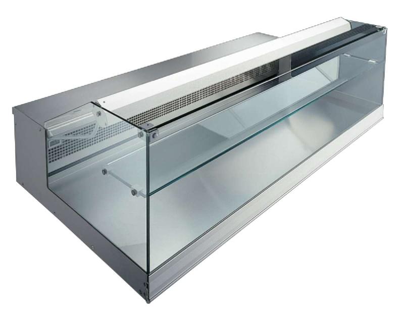 Snack refrigerated or warmed display cabinet by Orion - static and ventilated refrigeration - customizable with dividing glass options_0