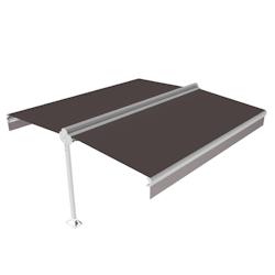 Store double pente Bayamo 4,82x2x3,00 M Intersun, Blanc, Motorisé à Télécommande, toile Taupe, aluminium - marron aluminium 3700054902660_0
