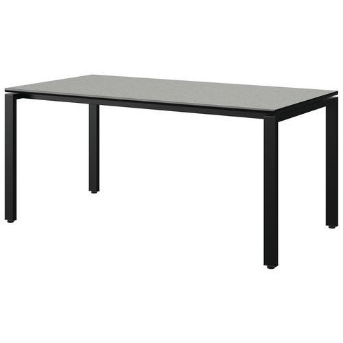 TABLE MALIBU 160X80 T5 SOUDÉ ST ISOS GRIS 1400/NO NOIR 9005