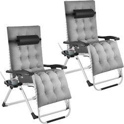 Tectake Chaise longue pliable CLOUD réglable en continu - gris clair, Lot de 2 - 406113 - gris plastique 406113_0