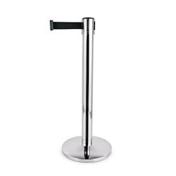 Poteau de barrière h95cm sangle noire 4.5m - WAS Germany - noir inox 1315 645_0
