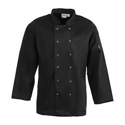Whites Chefs Clothing Veste de cuisine mixte Whites Vegas manches longues noire L - L noir A438-L_0