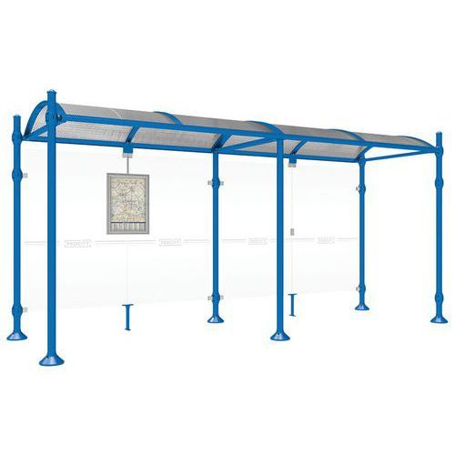 ABRI BUS PROVINCE 5 M SANS BARDAGES LATÉRAUX AGORA BLEU 5010 - PROCITY