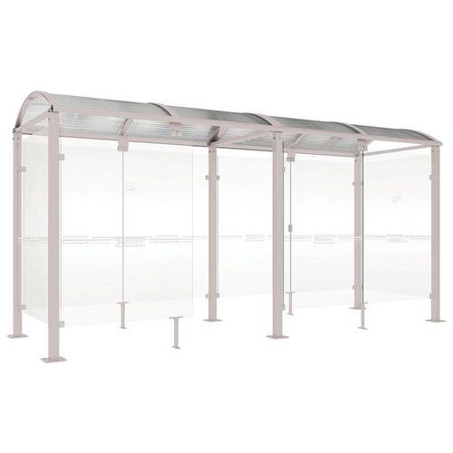 ABRI FUMEURS VOÛTE M 5 M BARDAGES FOND/LATÉRAUX GRIS 7044 - PROCITY