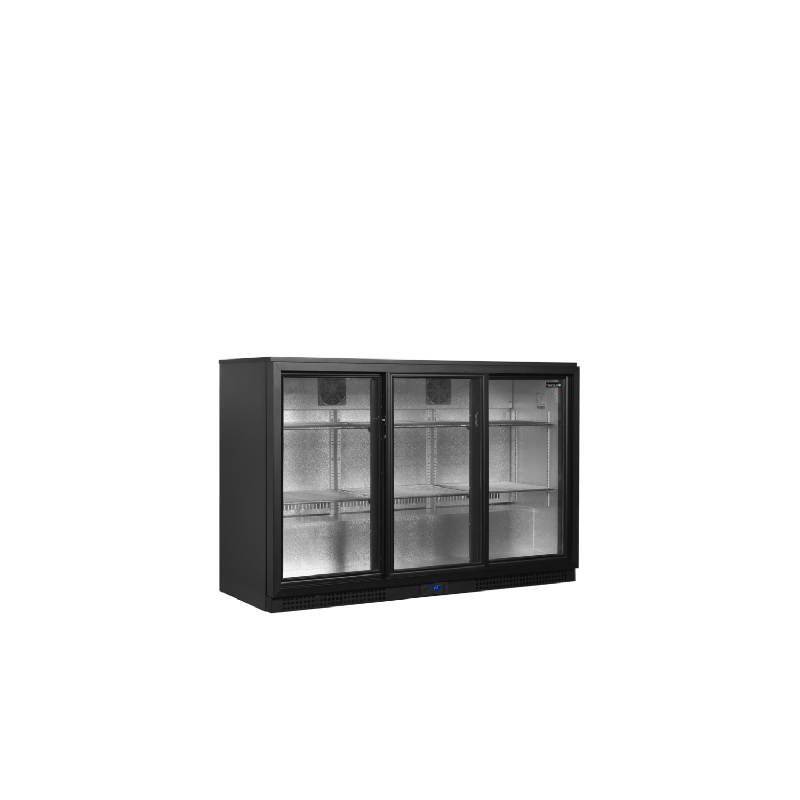 Arrière de bar ventilé  288 Litres 3 niveaux, 3 portes vitrées coulissantes, à poser, noir, 125 W, 220 V - MONO_0