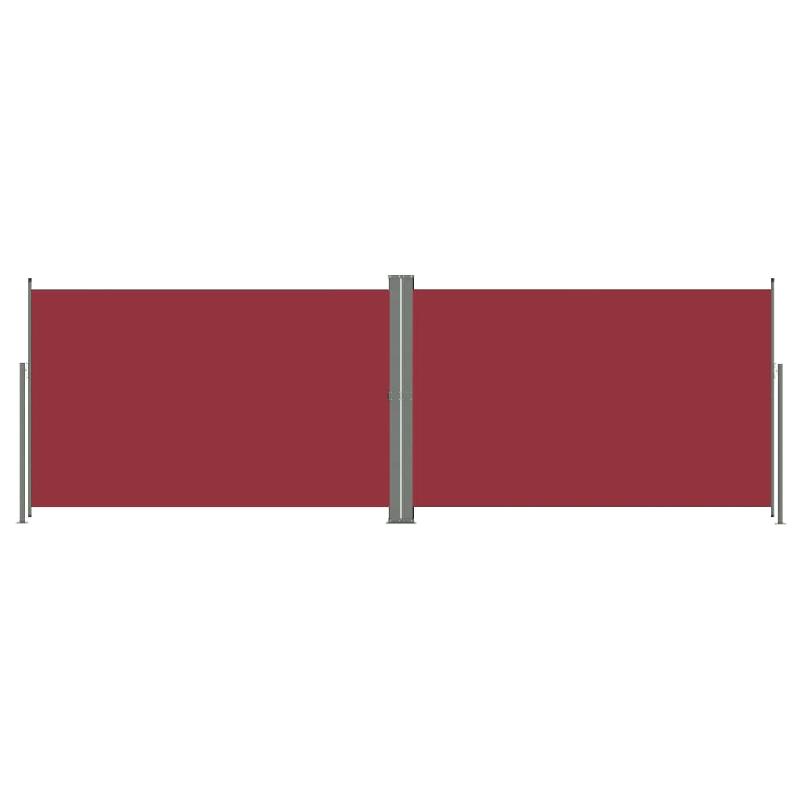 Auvent paravent store brise-vue latéral rétractable - Protection visuelle patio, jardin, terrasse, balcon 200 x 600 cm rouge_0