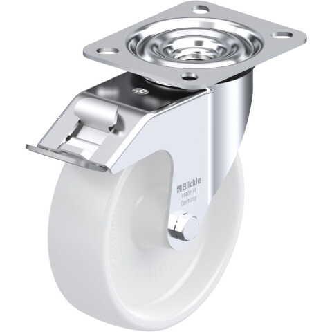 BLICKLE - ROULETTE PIVOTANTE À FREIN Ø 125MM BANDAGE POLYPROPYLÈNE PP 150KG - LE-PPN 125G-FI