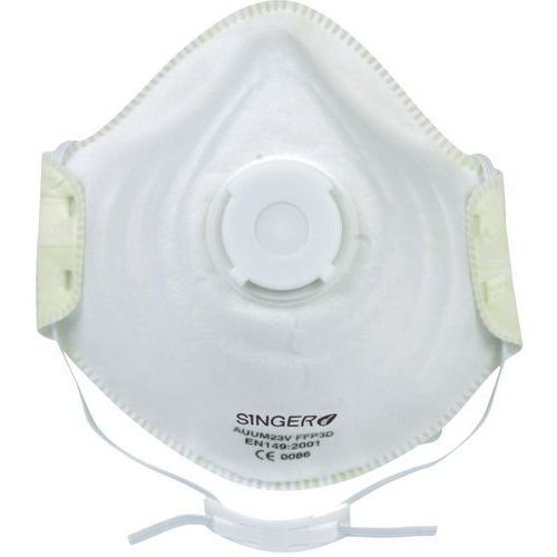 BOÎTE DE 10 MASQUES JETABLES FFP3D FORME CONIQUE AVEC VALVE - SINGER SAFETY