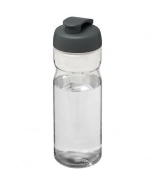BOUTEILLE DE SPORT H2O ACTIVE BASE TRITAN DE 650 ML À COUVERCLE À CLAPET GRIS - GOURDES DE SPORT PUBLICITAIRES PERSONNALISÉES