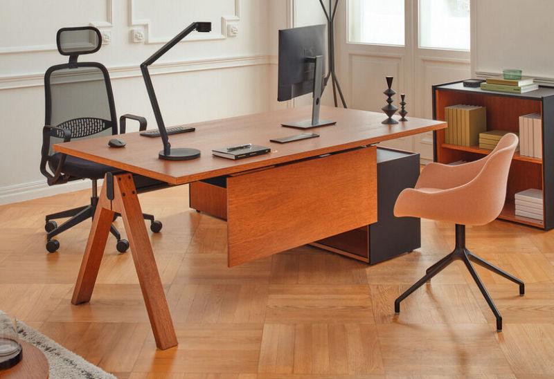 Bureau de direction avec rangement - bureau-avec-caisson-et-credence_0