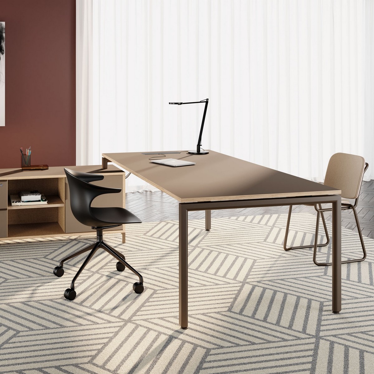 Bureau droit élégant et fonctionnel pour environnements modernes_0