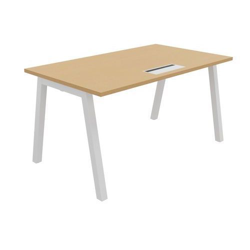 BUREAU PARTAGE 140 X 80 CM AVEC TOP ACCESS HÊTRE / BLANC - BURONOMIC