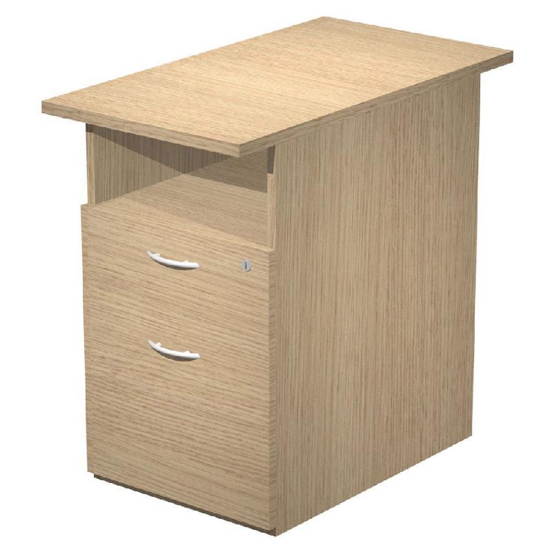 CAISSON PRONTO HAUTEUR BUREAU - 2 TIROIRS - PROF. 80 CM - CHENE