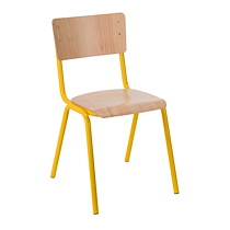 CHAISE SCOLAIRE T6 COLOR - JAUNE - LOT DE 4